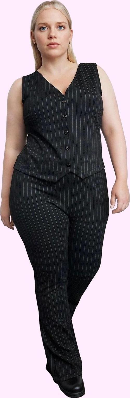 Kadın Yüksek Bel Geniş Paça Çizgili Pantolon Regular Boy İnterlok Örme Yaz Aylarının Vazgeçilmezi