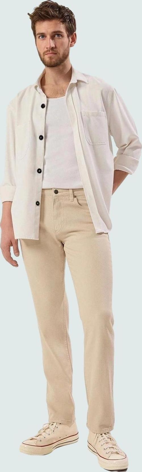 Erkek Straight Fit Denim Pantolon Yüksek Bel Uzun Boy Pamuk Günlük Kullanım Modern Tasarım