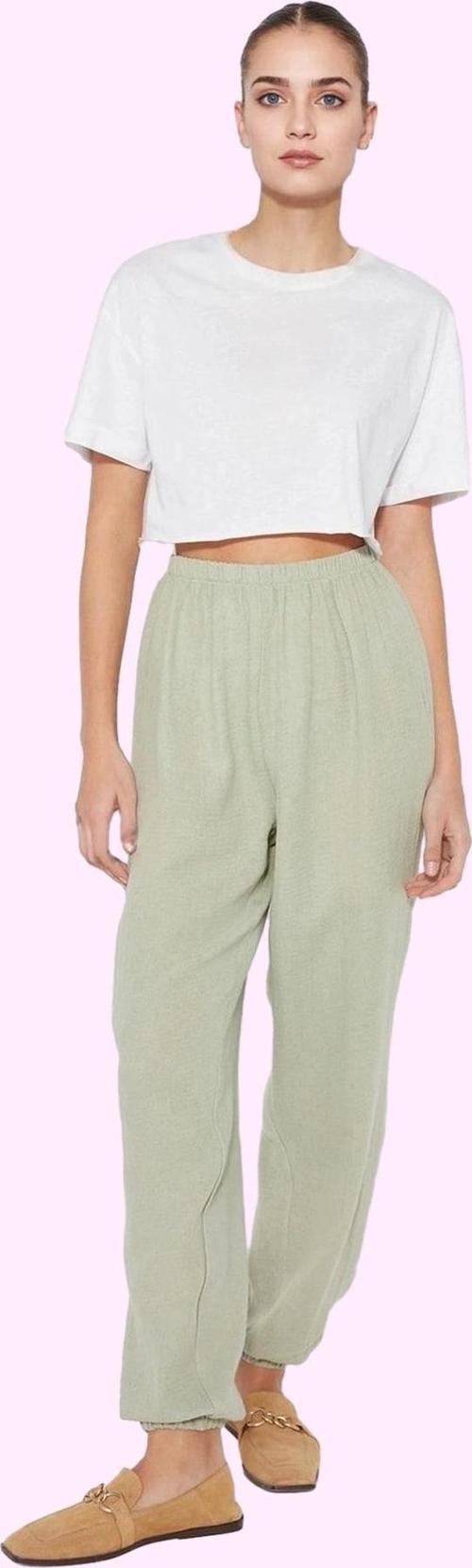 Kadın Yüksek Bel Jogger Pantolon Pamuklu Günlük Kullanım İçin Rahat Yaz Aylarının Vazgeçilmezi