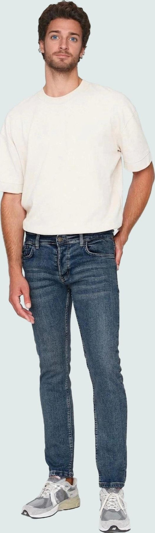 Erkek Skinny Fit Dar Kesim Kot Pantolon Pamuk Günlük Kullanım Hafta Sonu Dayanıklı Malzeme