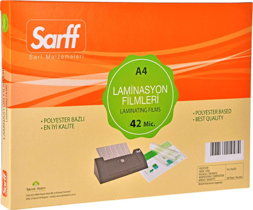 42MIC LAMİNASYON FİLMLERİ - A4(216X303) - 100ADET