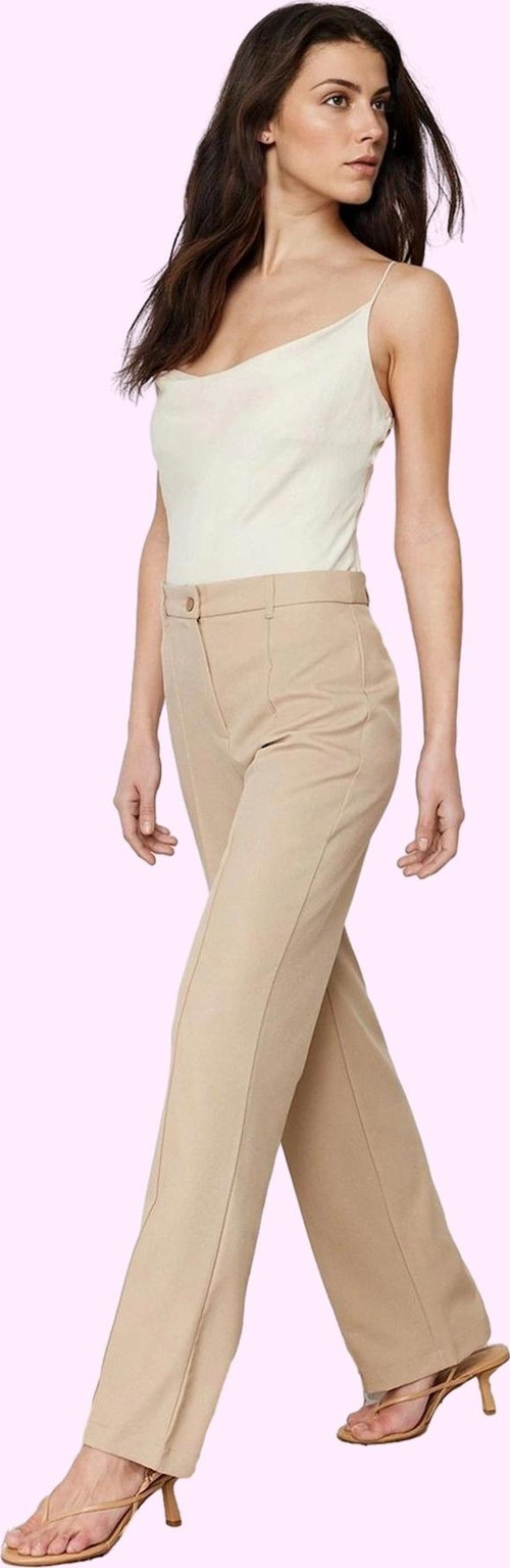 Kadın Yüksek Bel Straight Pantolon Dokuma Kumaş Casual Günlük Hafta Sonu Dayanıklı Malzeme