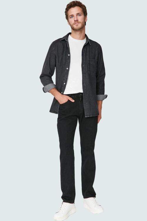 Erkek Straight Fit Denim Pantolon Pamuk Günlük Kullanım Hafta Sonu Yaz Aylarının Vazgeçilmezi