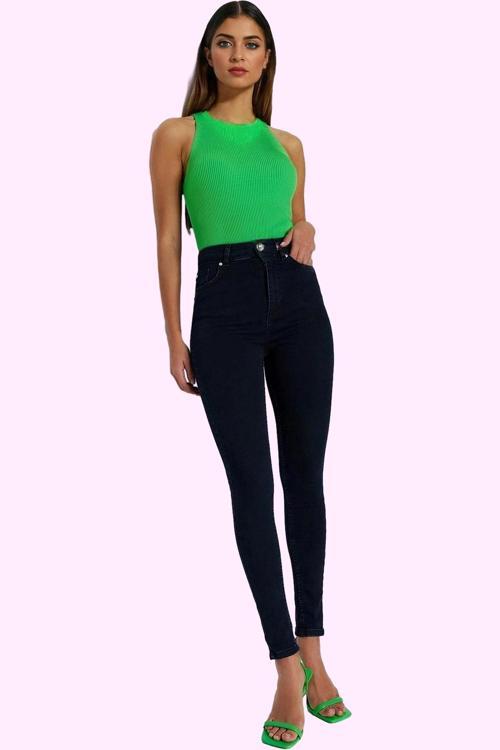 Kadın Skinny Jean Yüksek Bel Dar Paça İncelten Etki Günlük Kombinler Yaz Aylarının Vazgeçilmezi