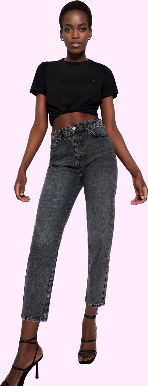 Kadın Yüksek Bel Geniş Paça Mom Jean Denim Pantolon Günlük Stil Yaz Aylarının Vazgeçilmezi