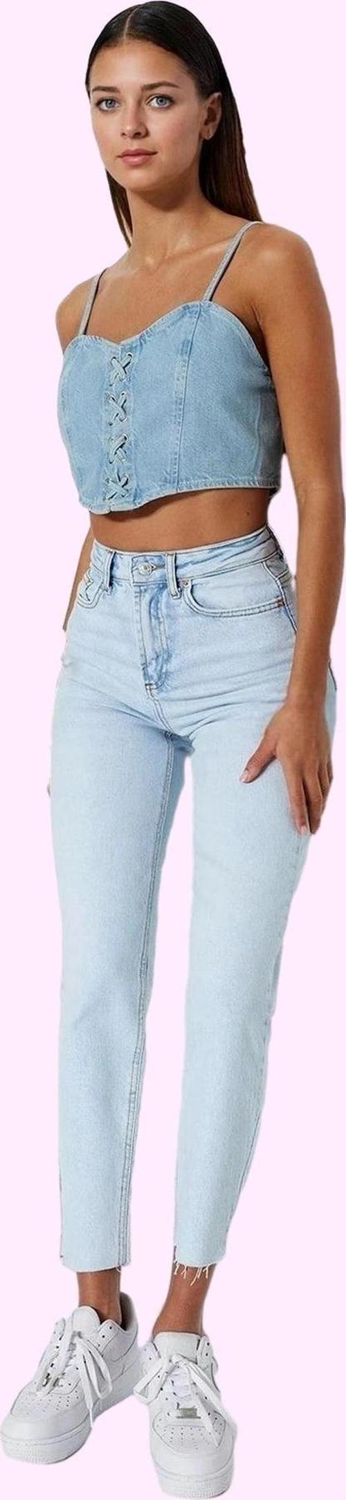 Kadın Yüksek Bel Mom Jean Boru Paça Günlük Kombinler Care Koleksiyonu Yaz Aylarının Vazgeçilmezi