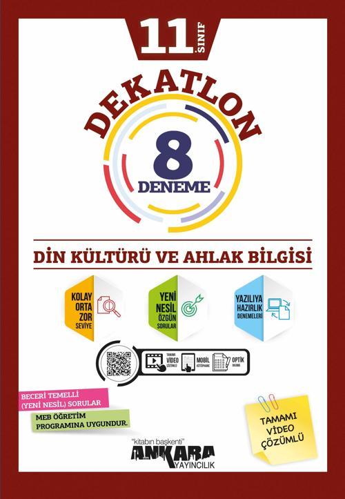 Ankara Yayınları 11. Sınıf Din Kültürü Dekatlon 8 Li Deneme 2021-2022