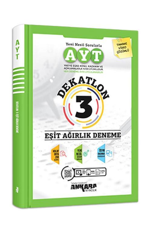 Ankara Yayınları Ayt Eşit Ağırlık Dekatlon 3 Lü Deneme 2021-2022