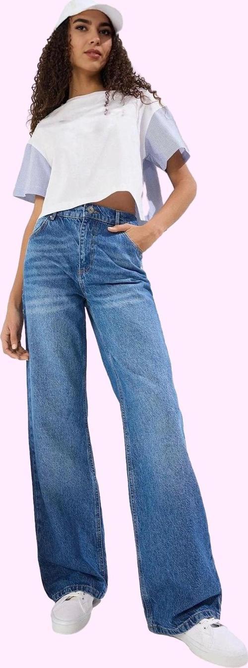 Kadın Geniş Paça Uzun Boy Denim Jean Pantolon Pamuk Günlük Kombinler Yaz Aylarının Vazgeçilmezi