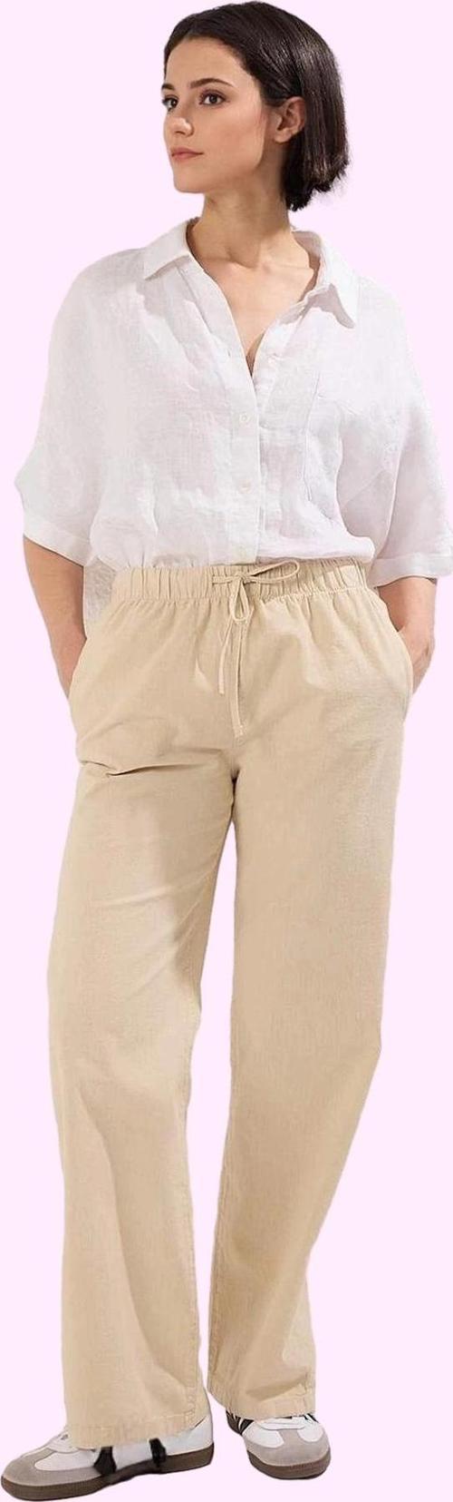 Kadın Yüksek Bel Geniş Paça Pantolon Düz Desen Günlük Kullanım Hafta Sonu Kaliteli Malzeme