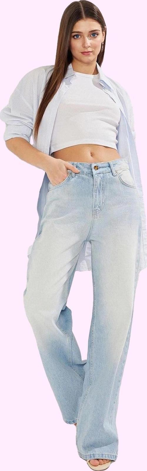 Kadın Geniş Paça Düşük Bel Jean Pantolon Pamuk Günlük Stil Hafta Sonu Yaz Aylarının Vazgeçilmezi