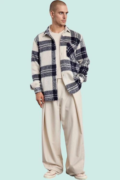 Kadın Unisex Oversize Flanel Ekose Gömlek Ceket Uzun Kol Kışlık Yaz Aylarının Vazgeçilmezi