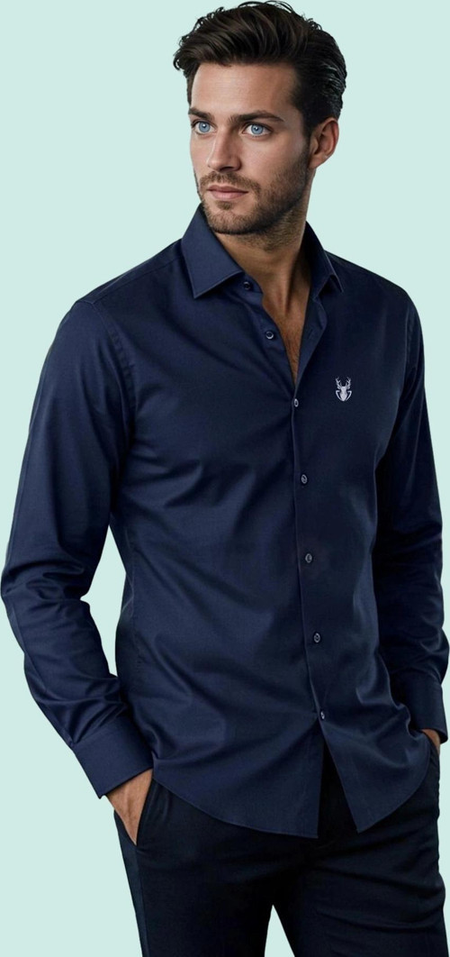 Erkek Slim Fit Kısa Kollu Gömlek Yaka Düz Desen Basic Siluet Rahat Günlük Kaliteli Malzeme