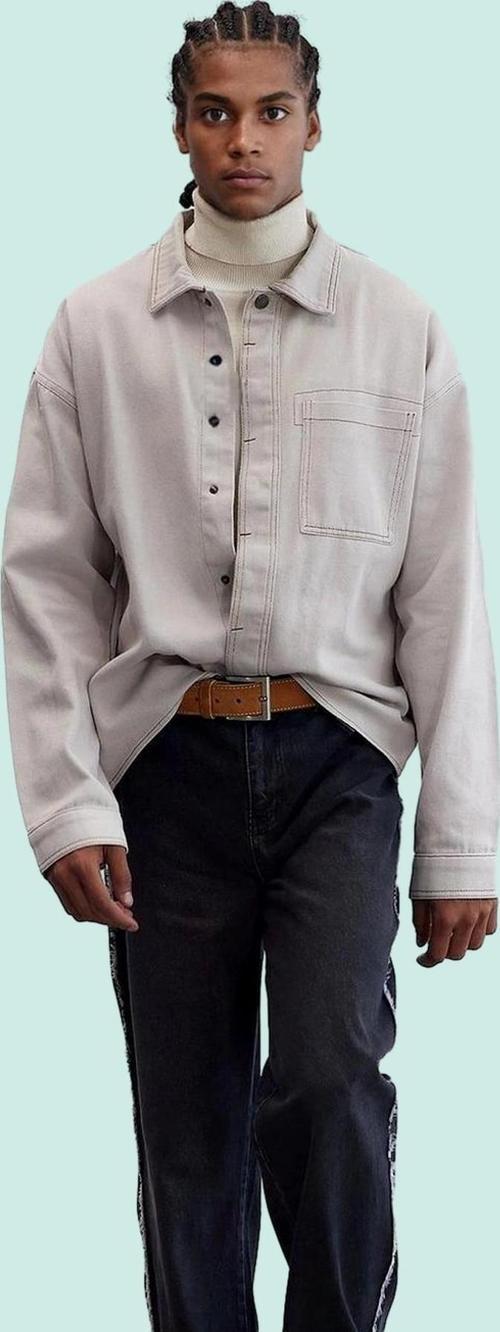 Erkek Oversize Gabardin Gömlek Ceket Pamuk Günlük Stil Hafta Sonu Yaz Aylarının Vazgeçilmezi