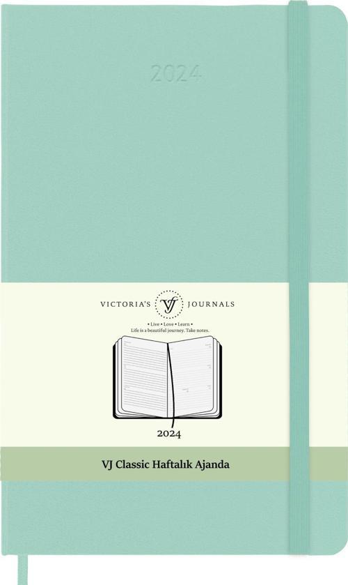 Victoria's Journals Classic Haftalık Ajanda 13x21 Açık Mavi