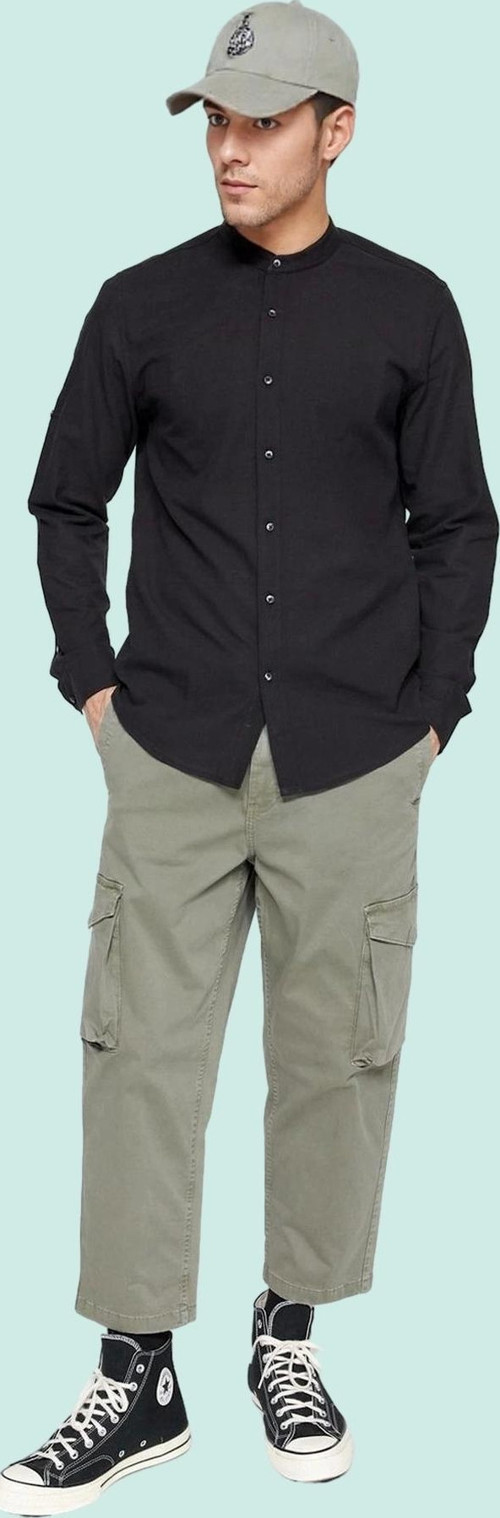 Erkek Basic Slim Fit Hakim Yaka Pamuklu Günlük Gömlek Hafta Sonu Yaz Aylarının Vazgeçilmezi