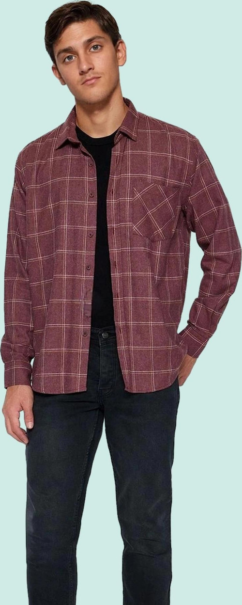 Erkek Kışlık Flanel Kareli Gömlek Regular Fit Uzun Kol Pamuk Günlük Stil Dayanıklı Malzeme