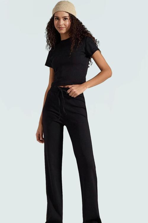 Kadın Bisiklet Yaka Kısa Kollu Pamuklu Polyester Esnek Takım Günlük Kullanım İçin Dayanıklı Malzeme