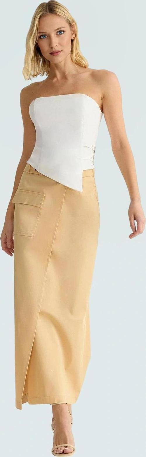 Şık Straplez Bluz Yazlık Polyester Elastan Dokuma Premium Kalite Seçkin Malzeme Mükemmel Uyum