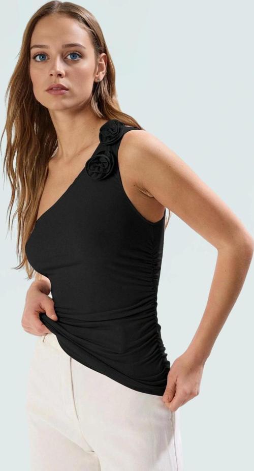 Tek Kol Kolsuz Fitted Örme Bluz Şık Tasarım Yaz İçin Premium Kalite Zarifane