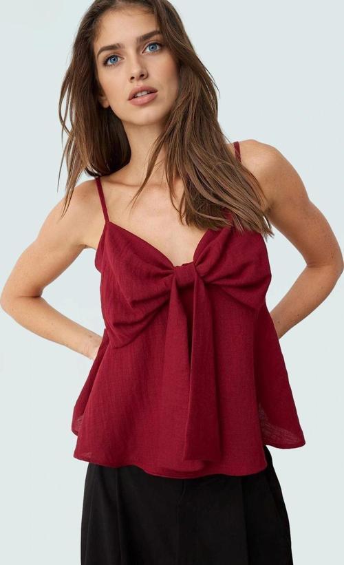 Fitted Kalıp Keten Görünümlü Kolsuz Bluz %100 Polyester Günlük Kullanım İçin