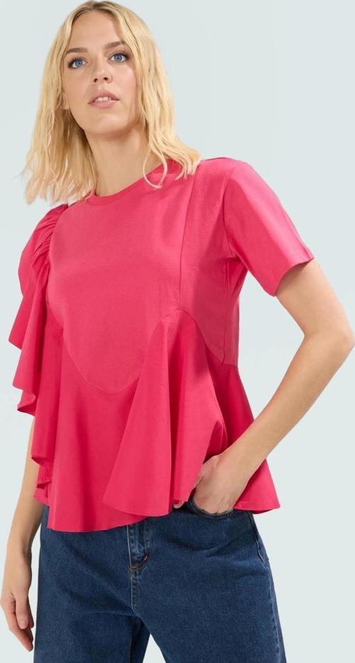 Yazlık Kısa Kollu Pamuklu Bluz Regular Kalıp Bisiklet Yaka Özel Tasarım Modern Stil Rahat Kullanım