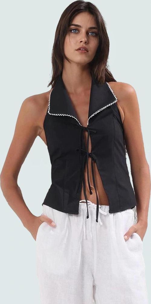 Nefes Alan Pamuklu Polyester Bluz Bağcıklı Detaylı Regular Kalıp Seçkin Malzeme Şık Görünüm