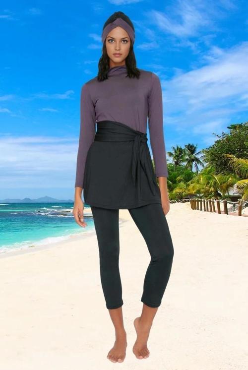 Tasarım Tesettür Plaj Giyim Ergonomik Kesim Özel Su Sporları İçin