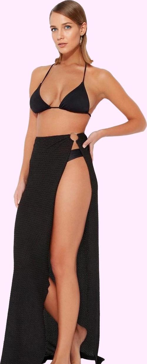 Kadın Aksesuarlı Plaj Eteği Maxi Boy Kalem Kalıp Yazlık Günlük Kullanım Yaz Aylarının Vazgeçilmezi