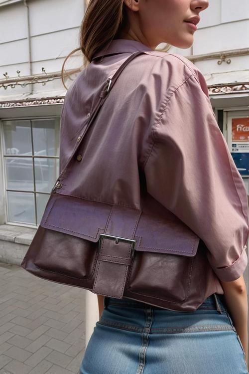 Kadın Vegan Deri El Ve Omuz Çantası Ayarlanabilir Askılı Şık Dayanıklı Malzeme Trend Tasarım