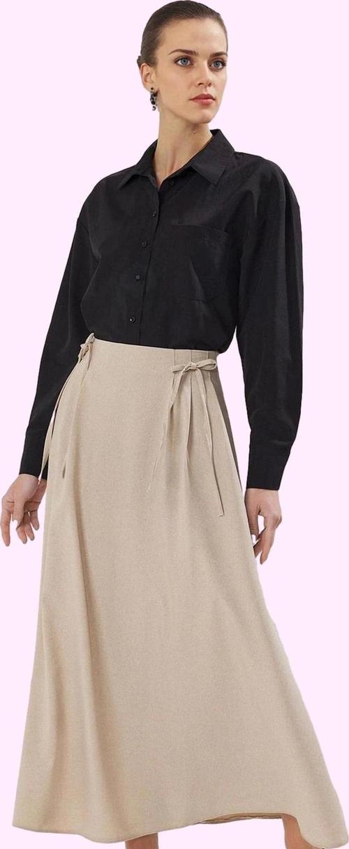 Kadın Düz Desen Maxi Etek Pamuk Günlük Kombinler İçin Rahat Hafta Sonu Yaz Aylarının Vazgeçilmezi