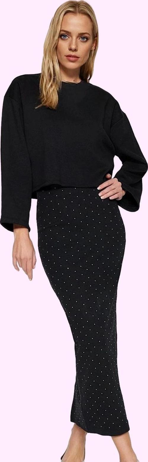 Kadın Düz Desen Örme Maxi Etek Yüksek Bel Beli Lastikli Rahat Kalıp Yaz Aylarının Vazgeçilmezi