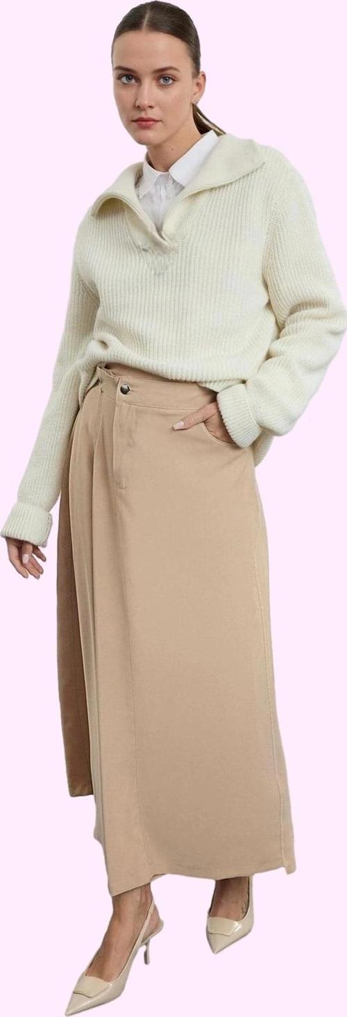 Kadın A line Gabardin Etek Maxi Boy Casual Günlük Kombinler İçin Yaz Aylarının Vazgeçilmezi