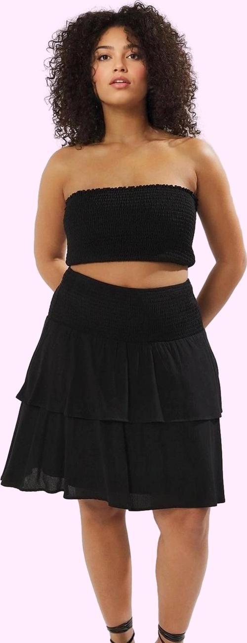 Kadın Mini Etek Crinkle Dokuma Büyük Beden Viskoz Günlük Hafta Sonu Yaz Aylarının Vazgeçilmezi