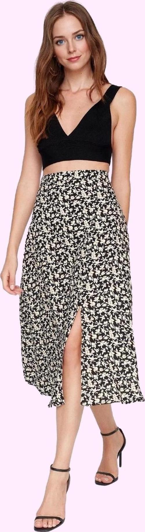 Kadın Viskoz Midi Boy A line Etek Casual Günlük Yaz Kullanımı İçin Yüksek Bel Modern Tasarım