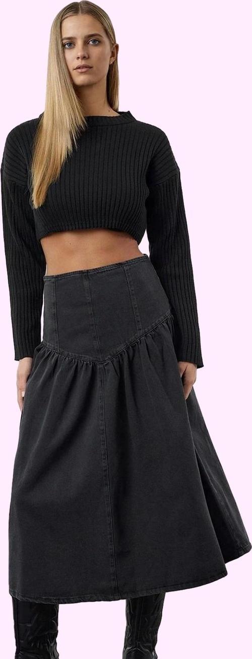 Kadın Denim Etek Pamuk Casual Günlük Maxi Boy Skater Kalıp Hafta Sonu Yaz Aylarının Vazgeçilmezi