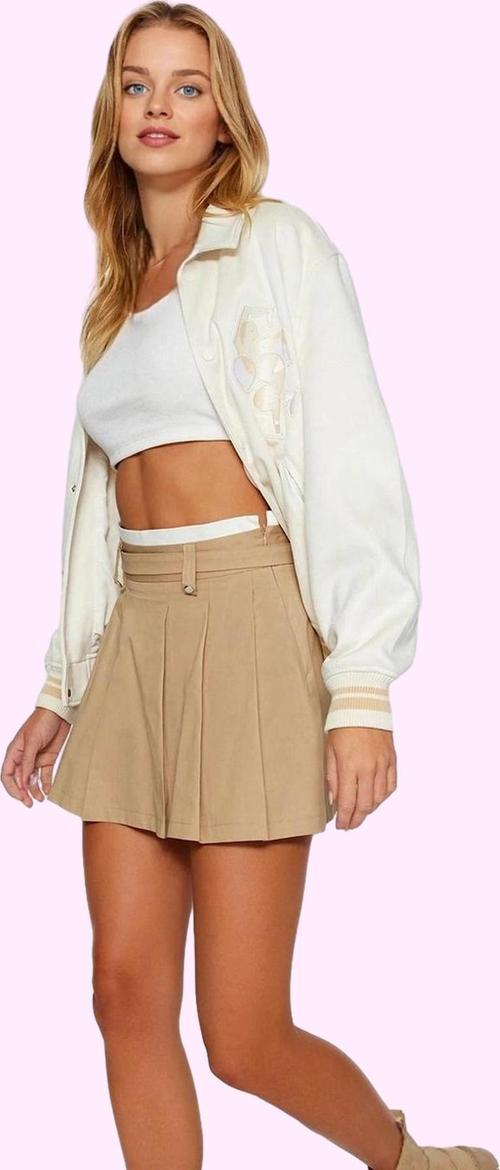 Kadın Düz Desen Mini Etek Kemerli Casual A line Gabardin Günlük Kullanım Dayanıklı Malzeme