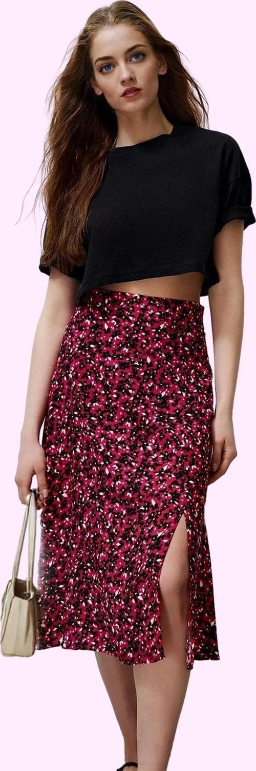 Kadın Viskoz Midi Boy A line Etek Casual Günlük Yaz Kullanımı İçin Yüksek Bel Modern Tasarım