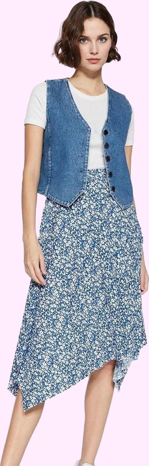 Kadın Yüksek Bel Midi Etek Zebra Desenli Asimetrik Kesim Örme Kumaş Günlük Kombin Hafta Sonu