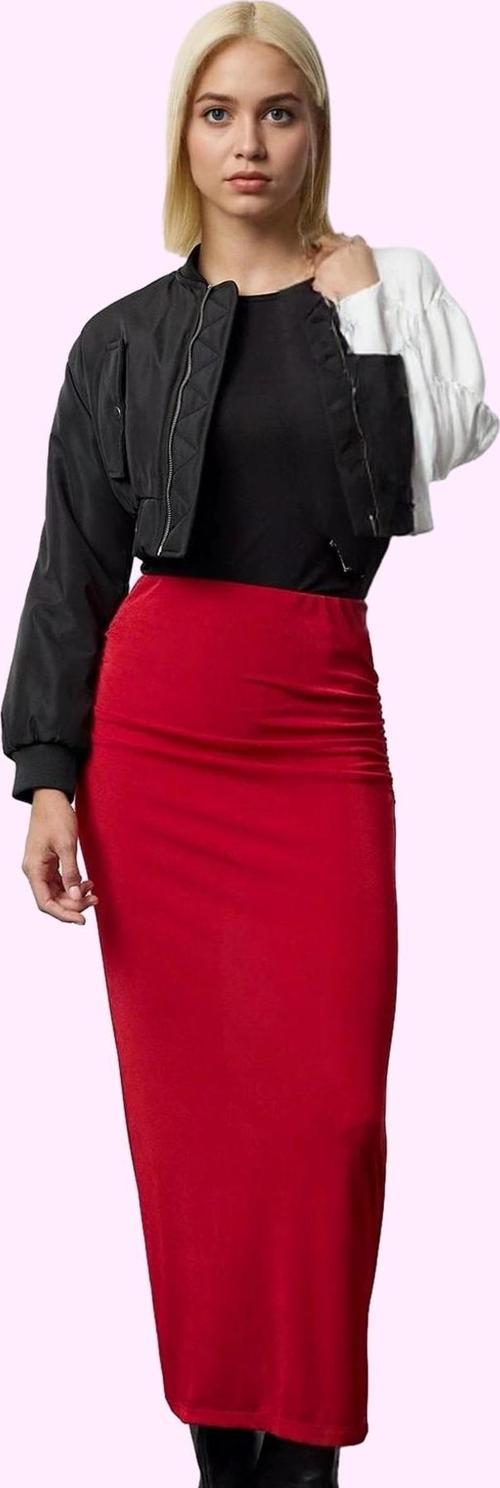 Kadın Maxi Etek Yüksek Belli Örme Kumaş Günlük Casual Hafta Sonu Yaz Aylarının Vazgeçilmezi