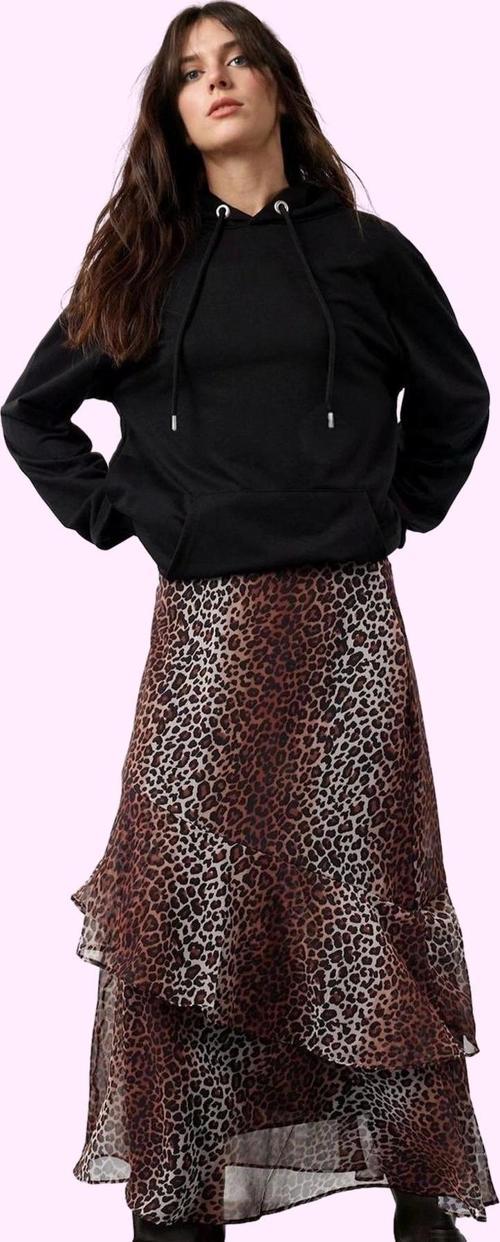 Kadın Animal Desenli Maxi Etek Şifon Dokuma Kumaş Günlük Kombinler Yaz Aylarının Vazgeçilmezi