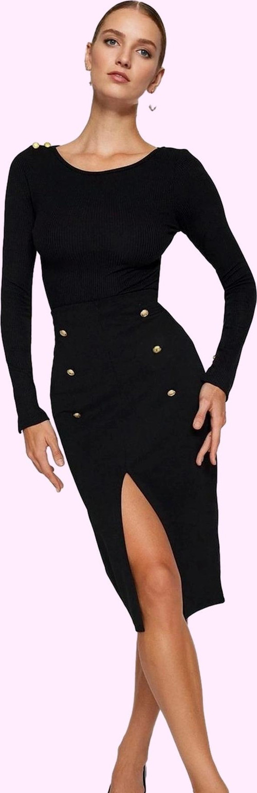 Kadın Kalem Etek Midi Boy Scuba Krep Kumaştan Polyester Günlük Kullanım Yaz Aylarının Vazgeçilmezi