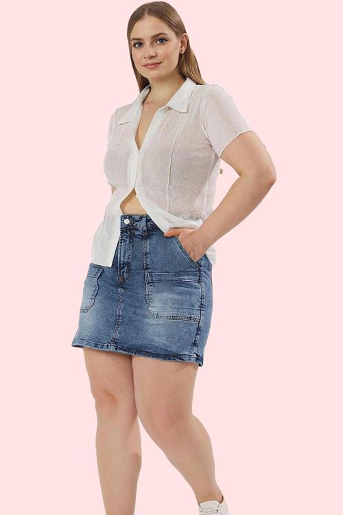 Kadın Yüksek Bel Kısa Boy Denim Şort Etek Casual Günlük Kombinler Yaz Aylarının Vazgeçilmezi