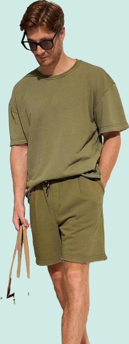 Erkek Pamuklu Şort; Rahat Geniş Kısa Günlük Kullanım Hafta Sonu Yaz Aylarının Vazgeçilmezi