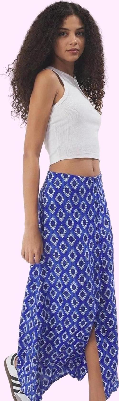 Kadın A line Midi Etek Viskoz Çiçekli Shally Dokuma Yaz Günlük Kullanım Stilin Buluştuğu Yer