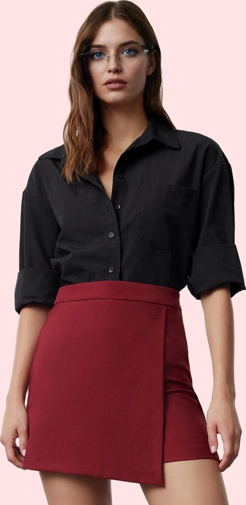 Kadın Yüksek Bel Kemerli Şort Etek Dokuma Finike Günlük Yazlık Hafta Sonu Kaliteli Malzeme