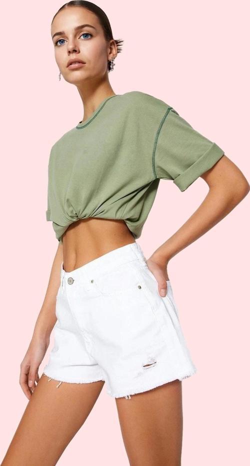 Kadın Denim Şort Pamuk Kısa Boy Dar Paça Yırtıklı Etek Günlük Kullanım Yaz Aylarının Vazgeçilmezi