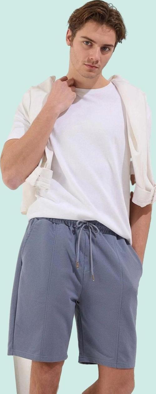Erkek Casual Şort Pamuk Lastikli Bel Boru Paça Yazlık Günlük Kullanım Yaz Aylarının Vazgeçilmezi