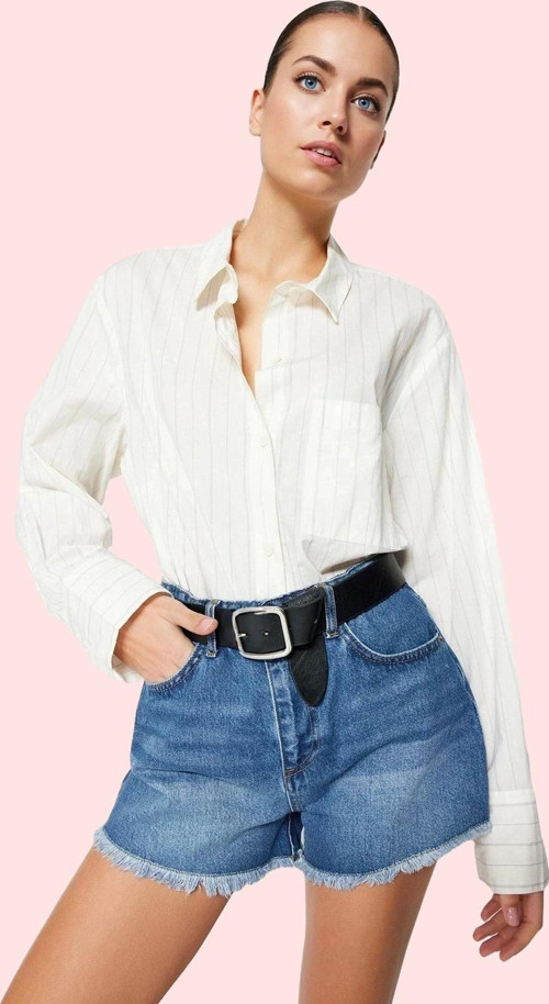 Kadın Denim Şort Pamuk Yırtmaçlı Yüksek Bel Kısa Boy Günlük Kullanım Yaz Aylarının Vazgeçilmezi