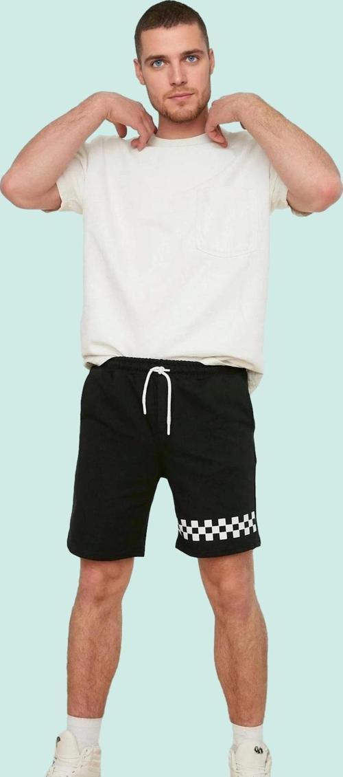 Erkek Yazlık Geometrik Baskılı Şort; Pamuk Polyester Casual Stil Günlük Kombinler Hafta Sonu